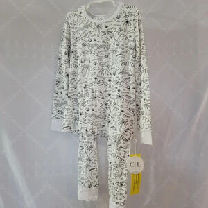 NWT Caden Lane Color Me Dinosaur Bamboo Viscose Pajama Set, Size 9/10 Kids